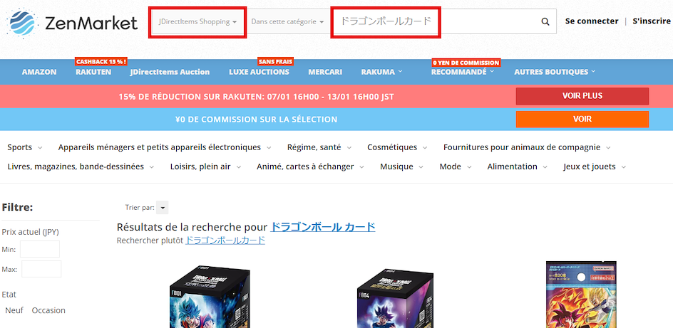 Acheter sur JDirectItems Shopping avec ZenMarket