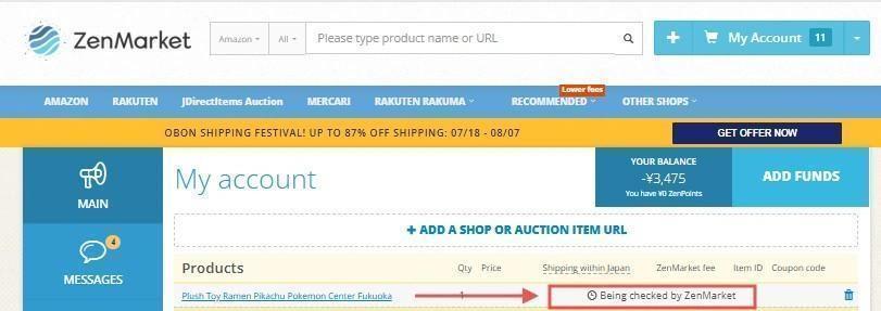 ZenMarket checking product