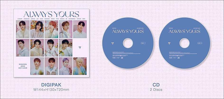 Jaquette de l&rsquo;album japonais Always Yours de Seventeen en premi&egrave;re &eacute;dition limit&eacute;e.