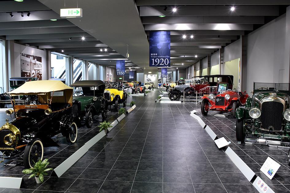 Toyota Automobile Museum, featuring classic and concept cars in Nagoya, Japan.