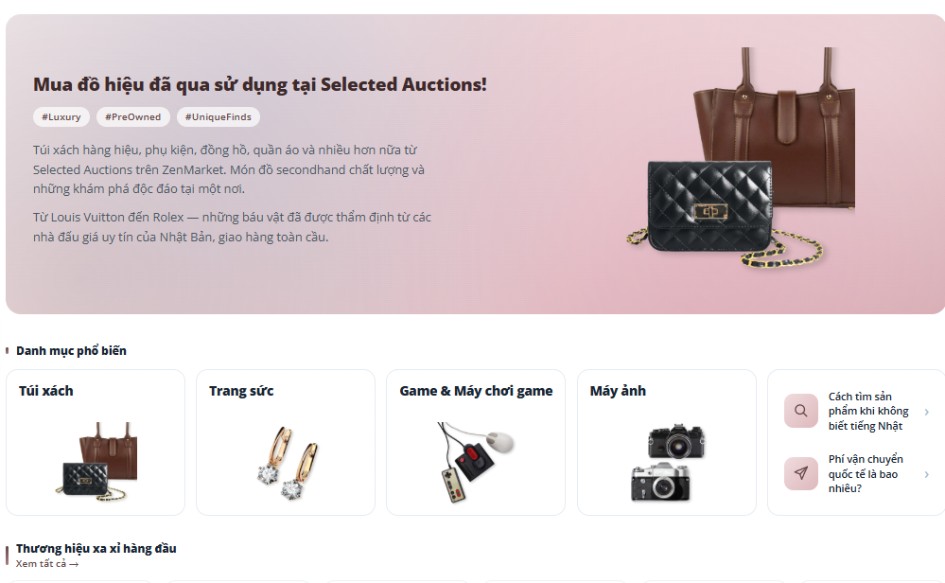 Cửa h&agrave;ng Selected Auctions