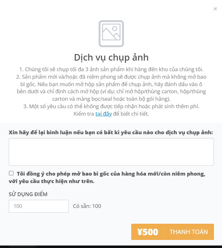 Thanh to&aacute;n dịch vụ chụp ảnh