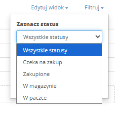 Filter your items by status.
