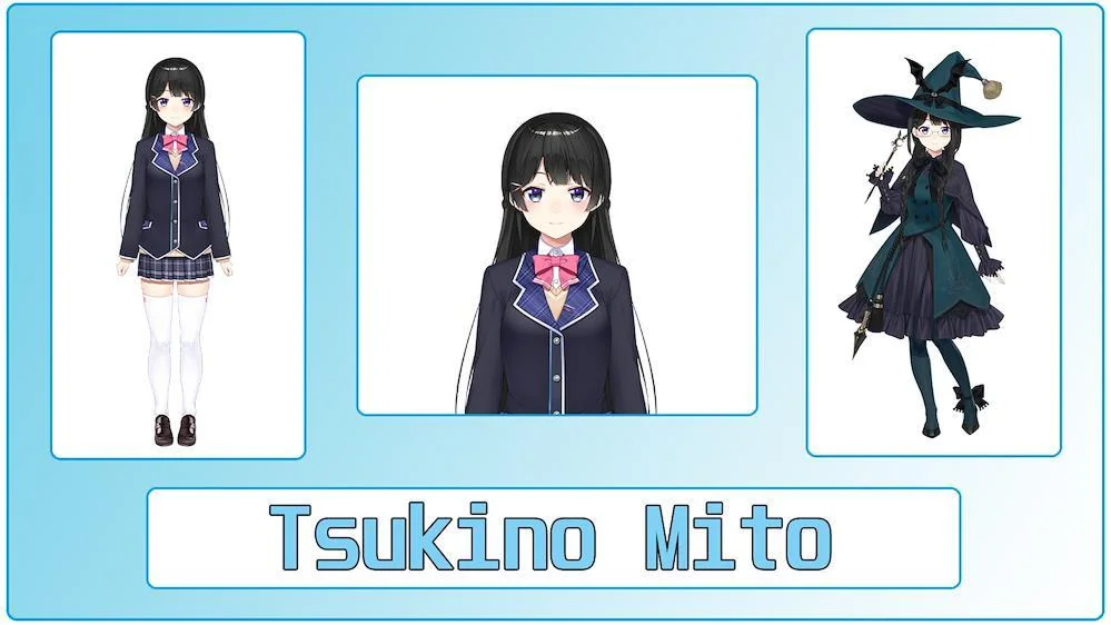 VTuber popular: Tsukino Mito, con uniforme escolar.