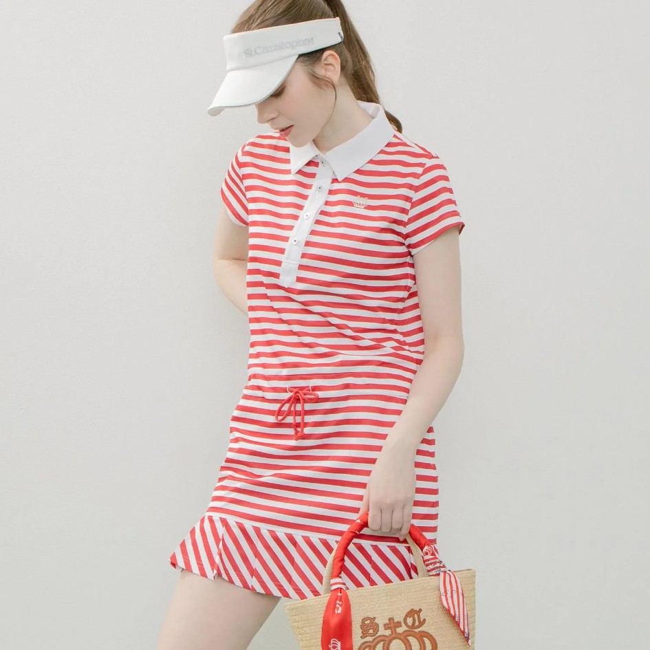 Vestido de golf plisado para mujer de St. Christopher