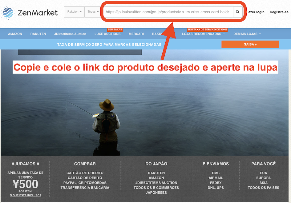 copiando o link do produto no site da zenmarket