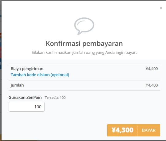 Pembayaran biaya pengiriman internasional
