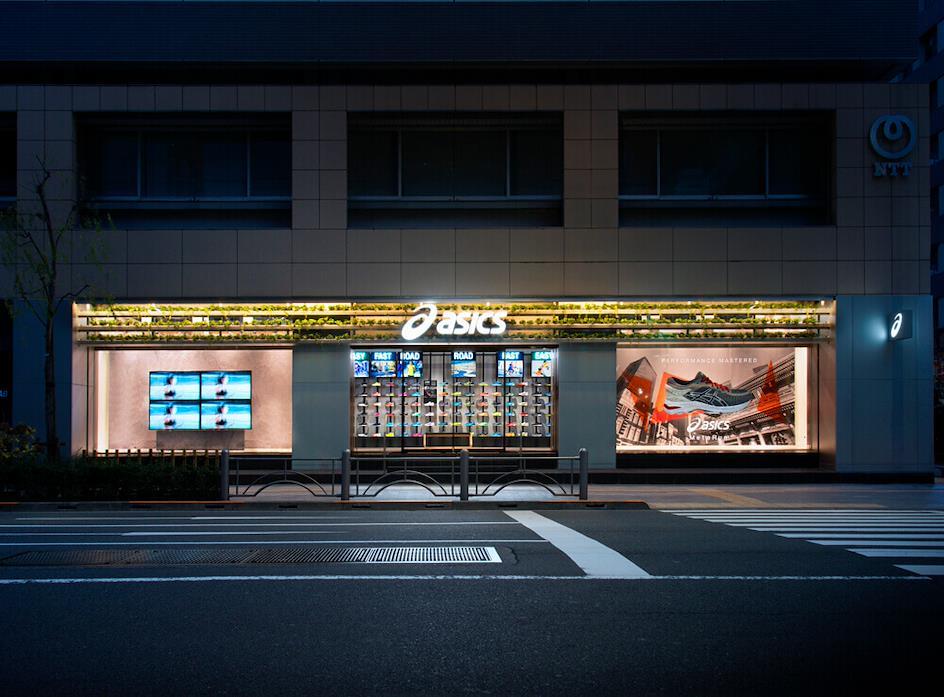 Front view of ASICS Store Tokyo in Ginza