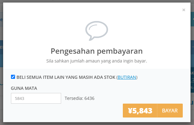 Pilihan pembayaran menggunakan ZenPoints