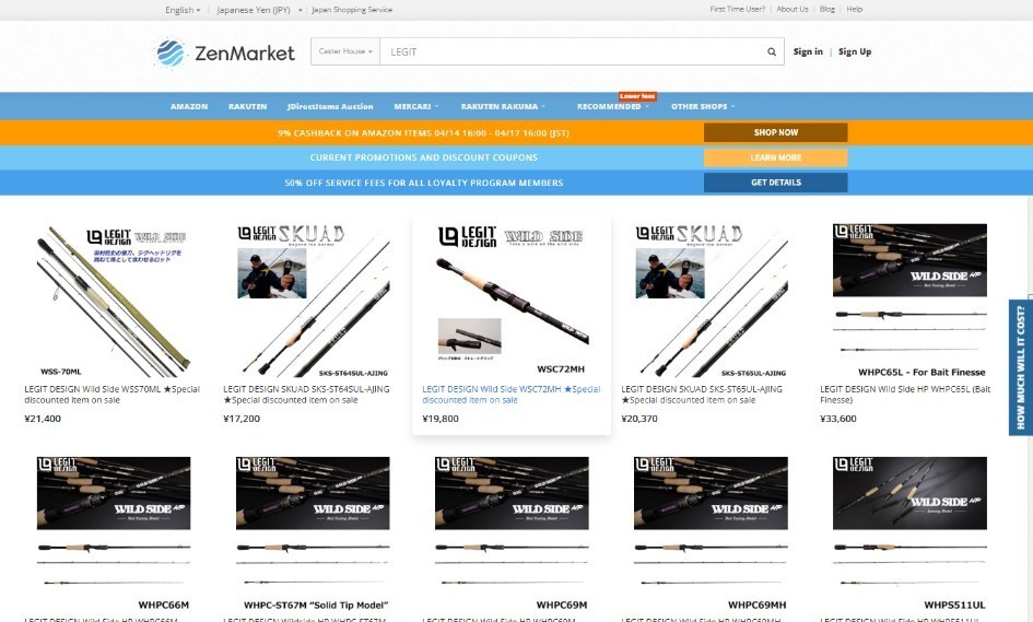 Use the search bar on ZenMarket to find products