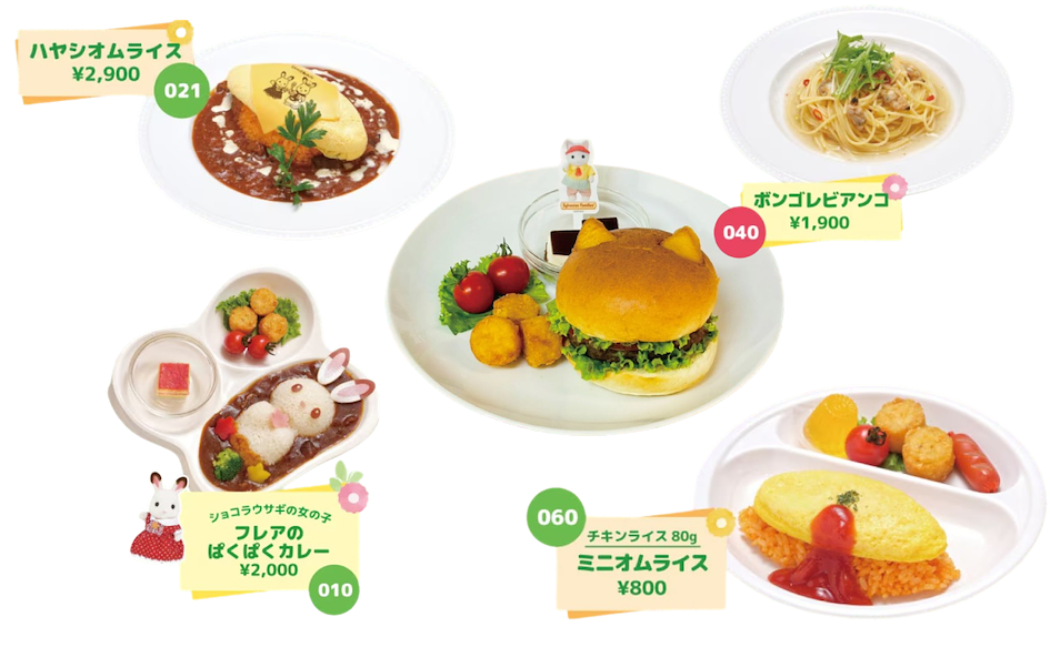 Menu do Sylvanian Mori no Kitchen