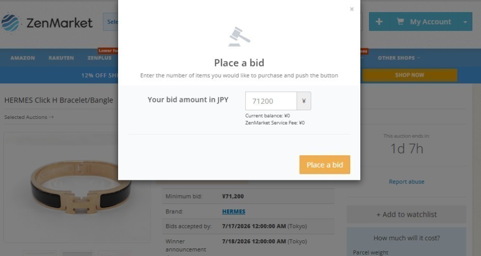 Puja por el producto en Selected Auctions
