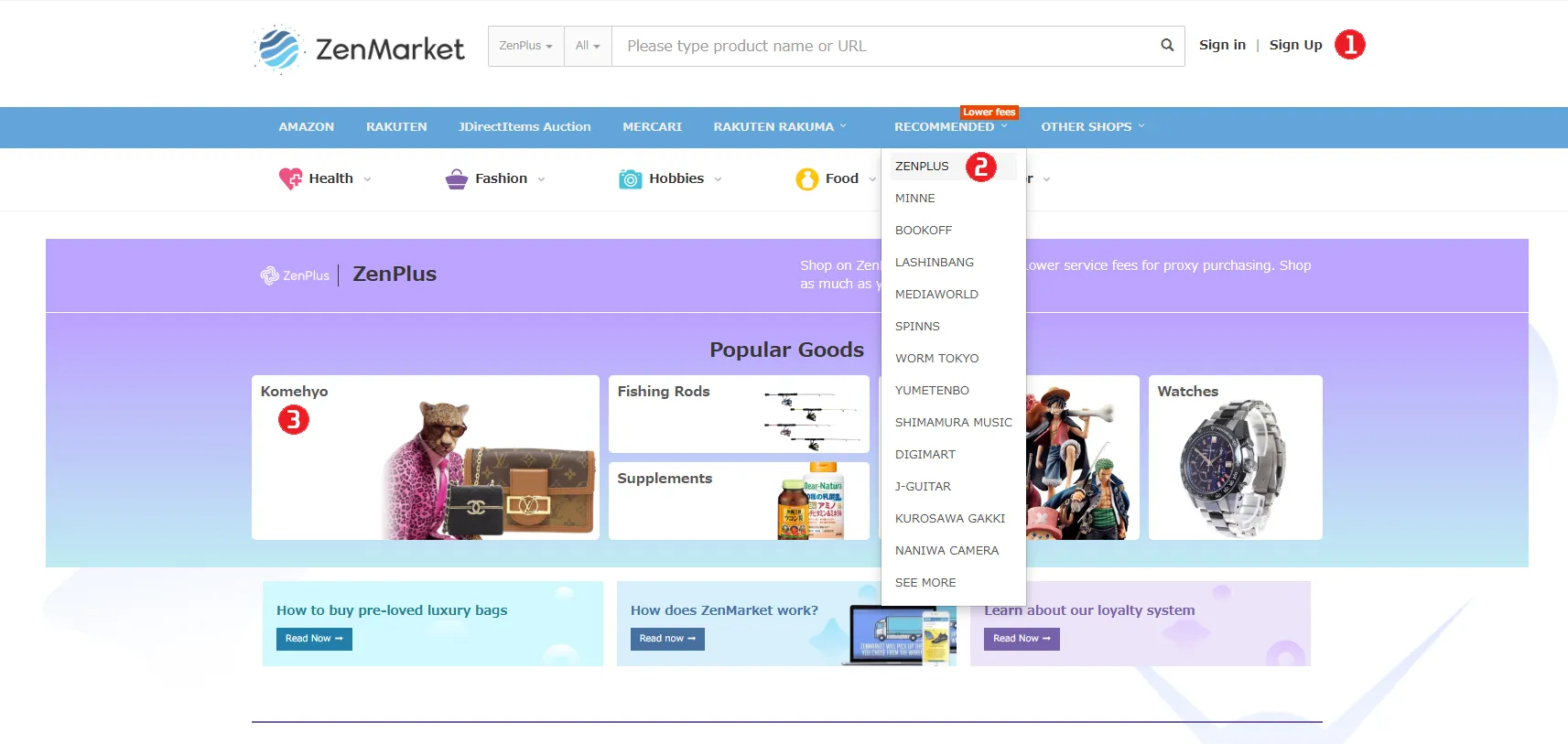 Choose ZenPlus from the list of recommended shops.