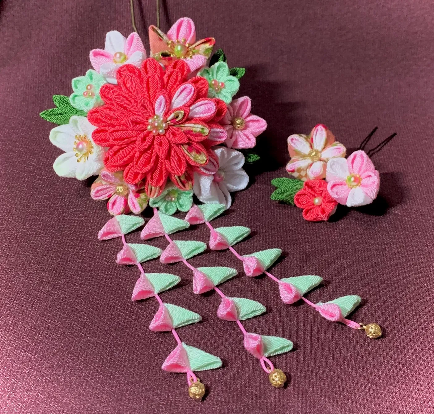 Kanzashi Fleur Jaune - Épingle à Cheveux Vintage Japonaise Pour Kimono