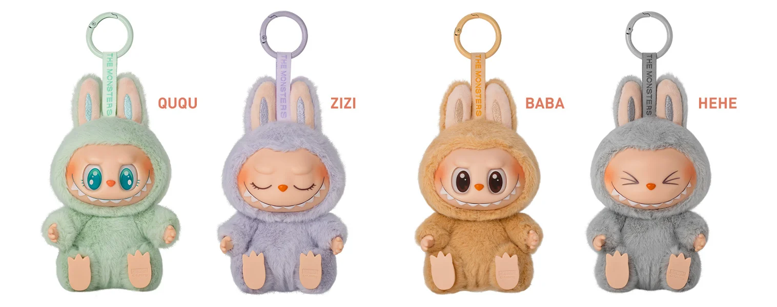 Labubu plush toys and keychains