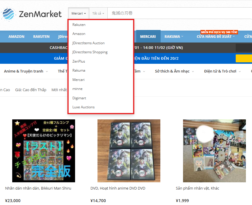 ZenMarket - Tìm Manga trong Cửa hàng Hoa hồng của Nhật Bản