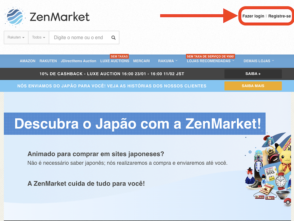 página da zenmarket