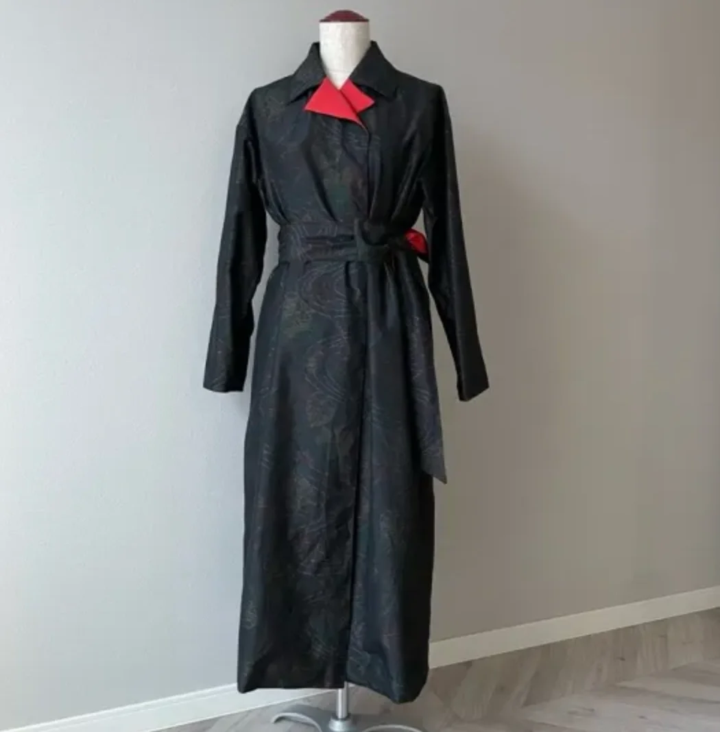 Robe-manteau kimono en soie pongé