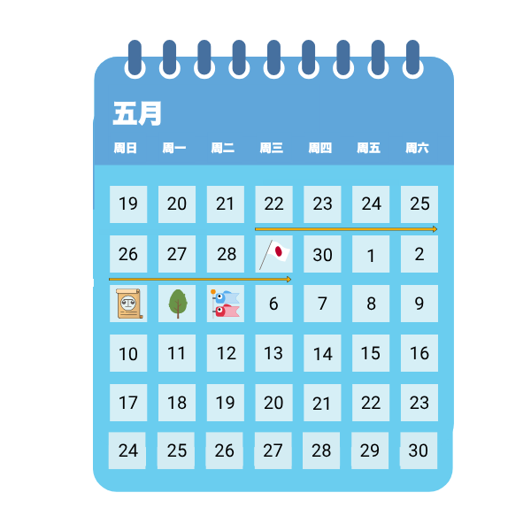 2026年日本黄金周日历