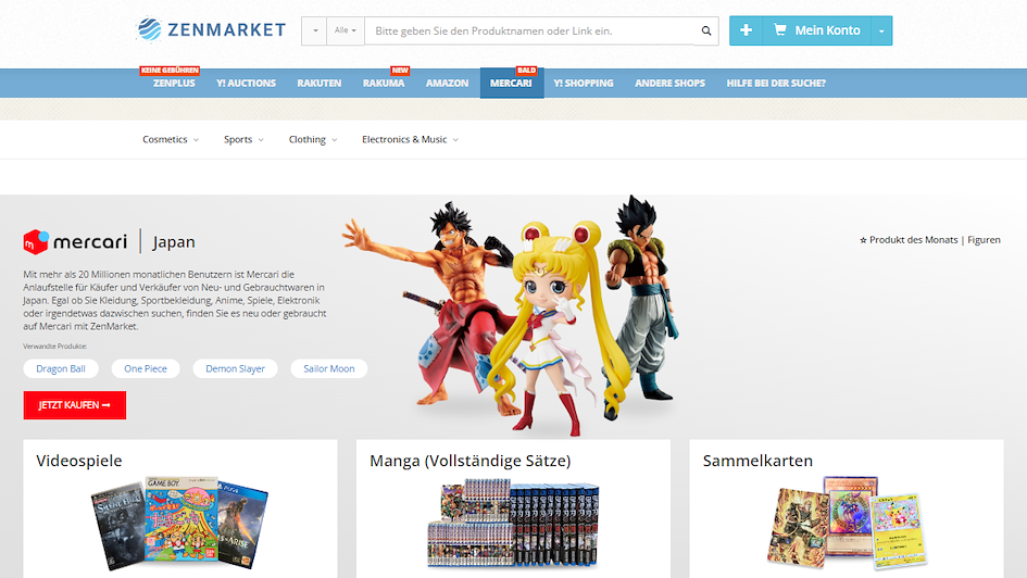 Mercari-Seite von ZenMarket