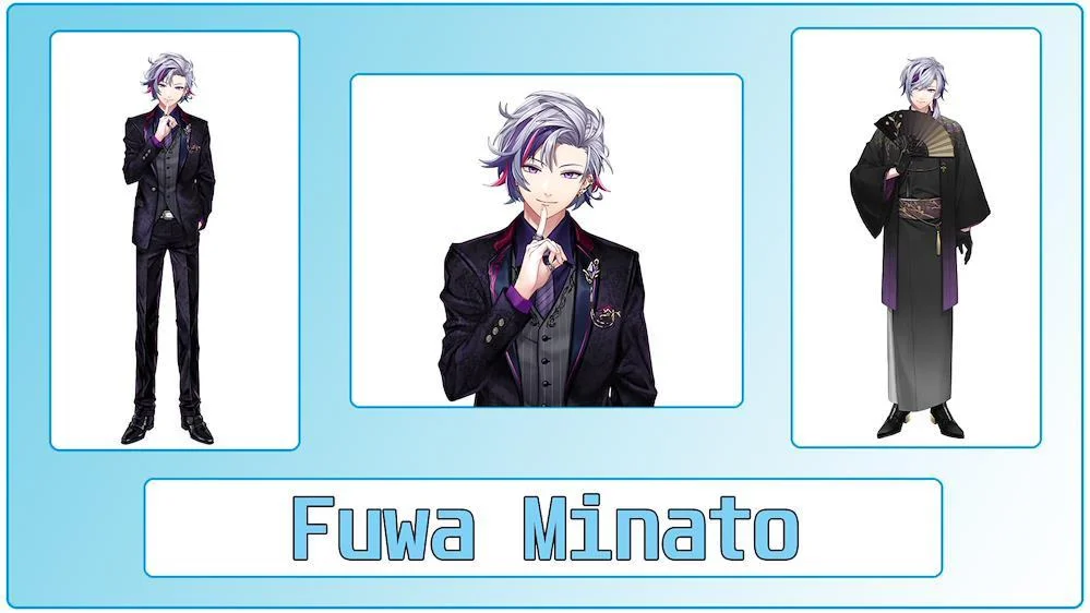 Fuwa Minato, con traje moderno y kimono tradicional.