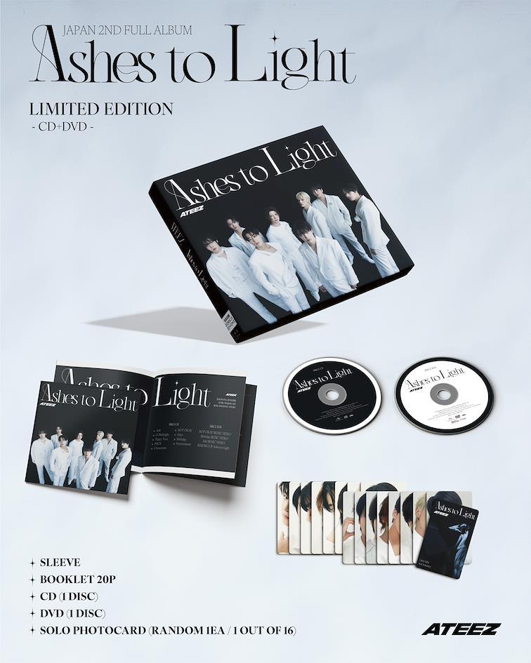 Album japonais ATEEZ &laquo; Ashes to Light &raquo; &ndash; &eacute;dition First Press Flash Price, avec photocard bonus Tower Records Japan du membre Jongho