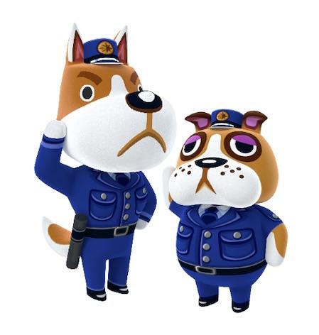 Personagens Nostálgicos de Animal Crossing Original: Policial A e Policial B