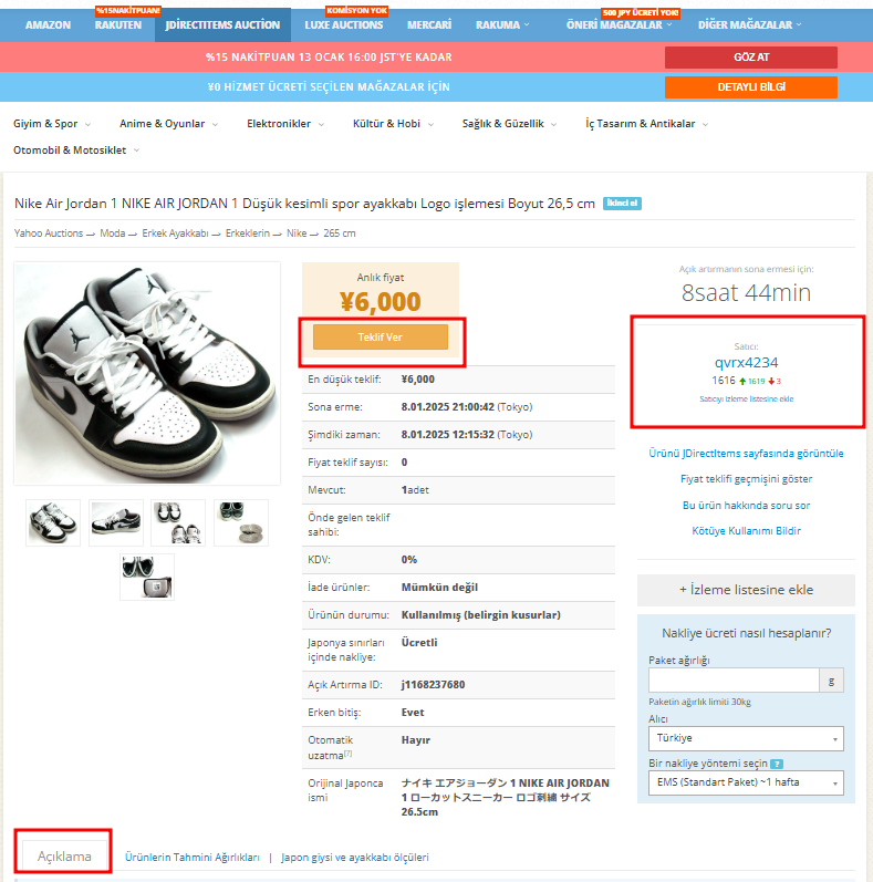 JDirectItems Auction Açık Artırma