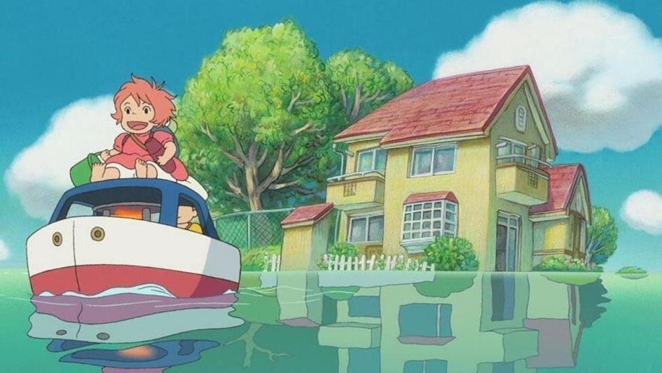 Рыбка Поньо на утесе - аниме Studio Ghibli