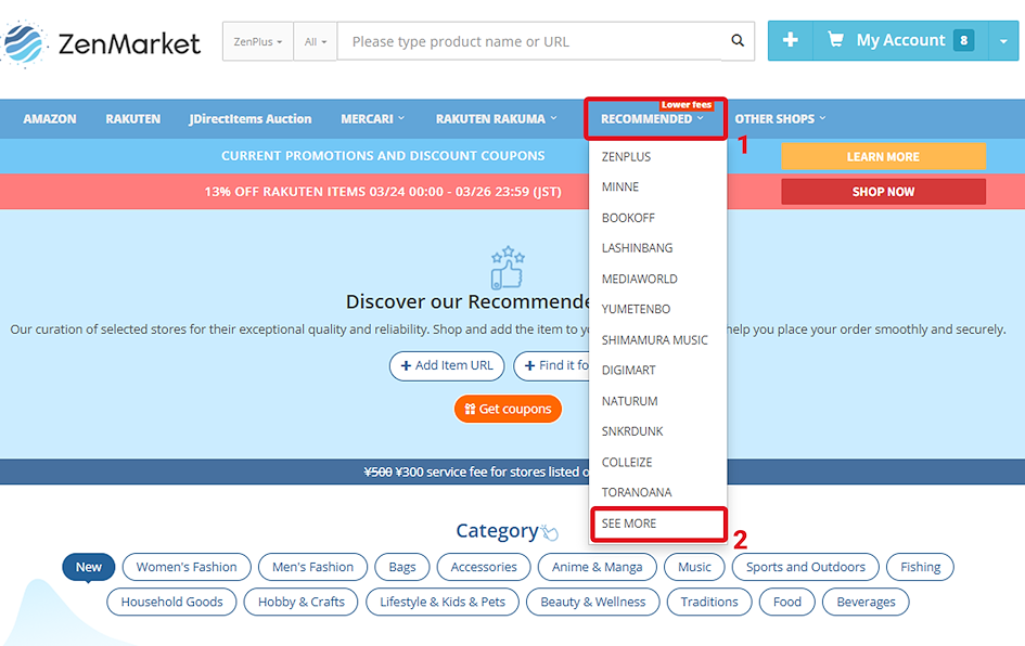 zenmarket recommended store page