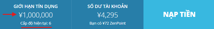 Hạn mức tín dụng và số dư