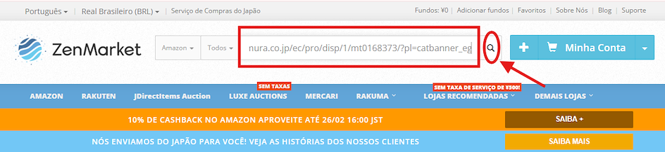 cole o url na barra de pesquisa da zenmarket
