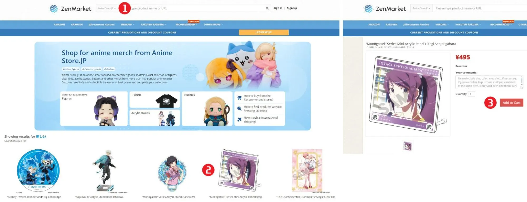 Anime Store.JP page on ZenMarket
