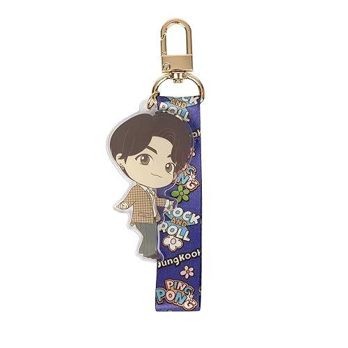 Figurines acryliques TinyTAN repr&eacute;sentant les membres de BTS, porte-cl&eacute;s officiels issus d&rsquo;une collaboration japonaise.