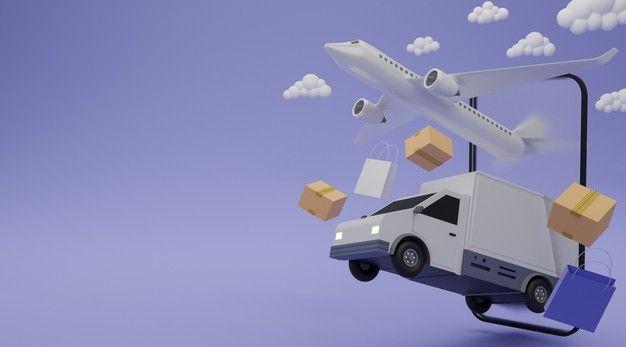 imagem de avião enviando encomenda