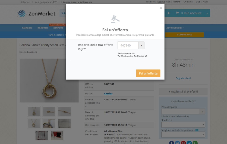 Fai un'offerta