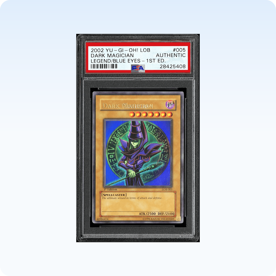 Yu-Gi-Oh! card - Dark Magician (LOB 1st Edition 2002)