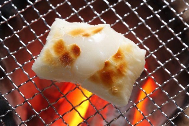 mochi tostado na grelha