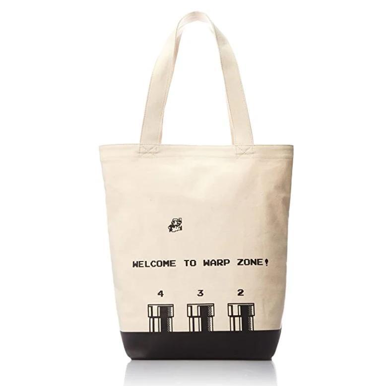 Super Mario themed tote bag with nostalgic design
