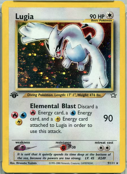 imagem do card Neo Genesis 1st Edition Lugia (BGS 10 “Pristine”)