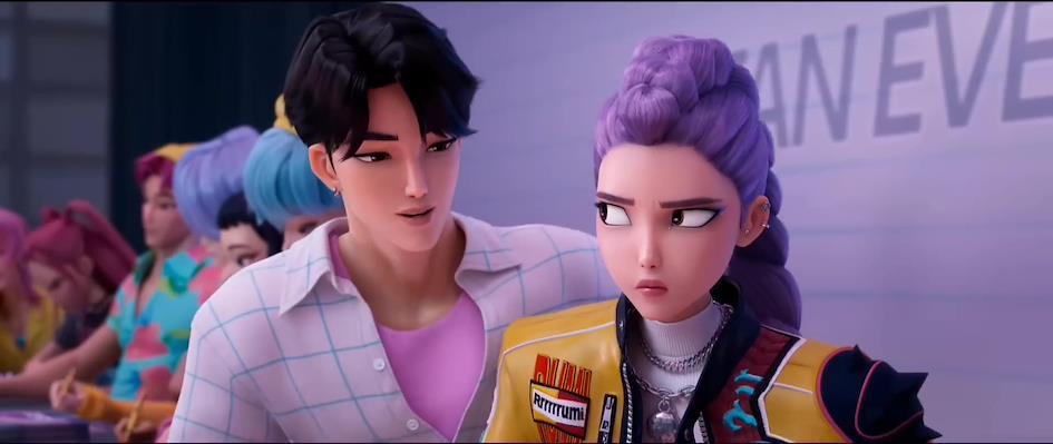 Juni et Rumi &agrave; un fan meeting dans le film KPOP Demon Hunters