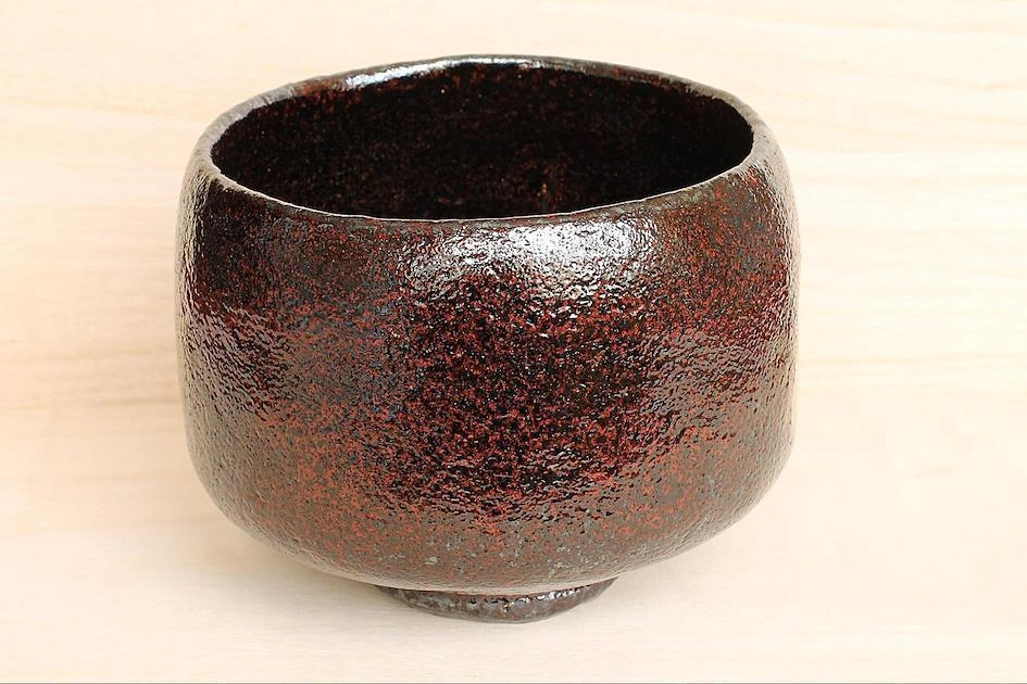 A Raku ware tea bowl