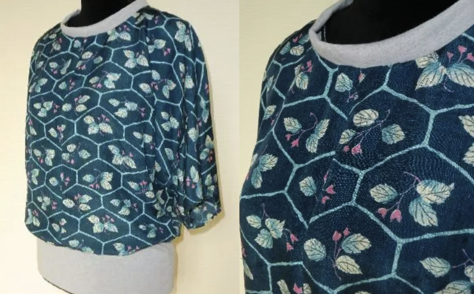 Top en soie issu d’un kimono recyclé
