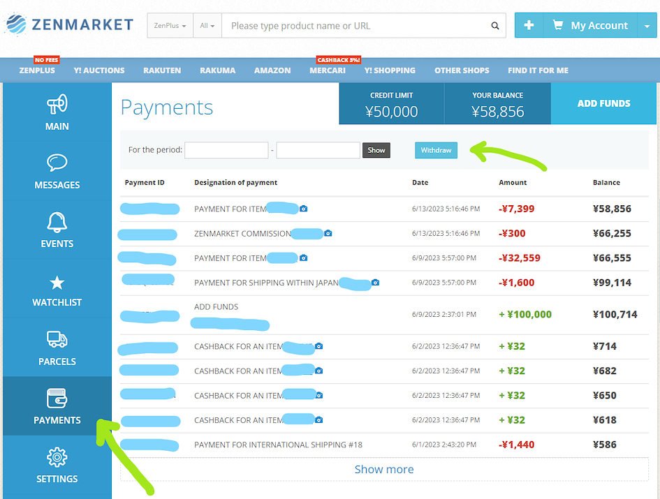 withdraw funds