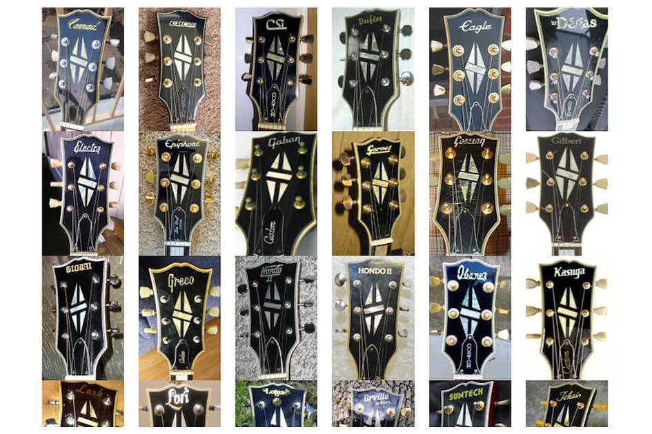 Headstock das Guitarras Japonesas da Era de Processos
