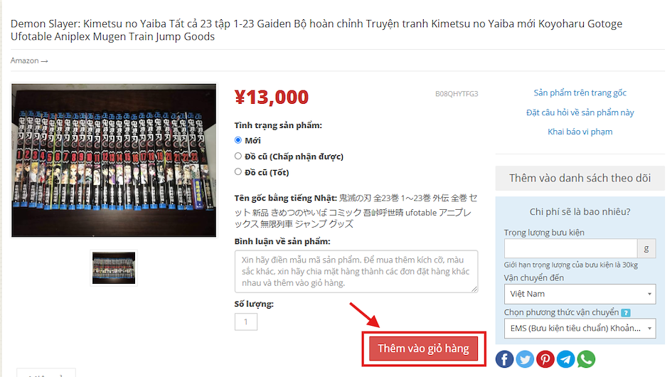ZenMarket - thêm sản phẩm vào giỏ hàng