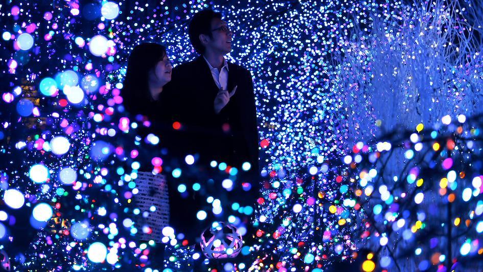 Casal japonês no Natal