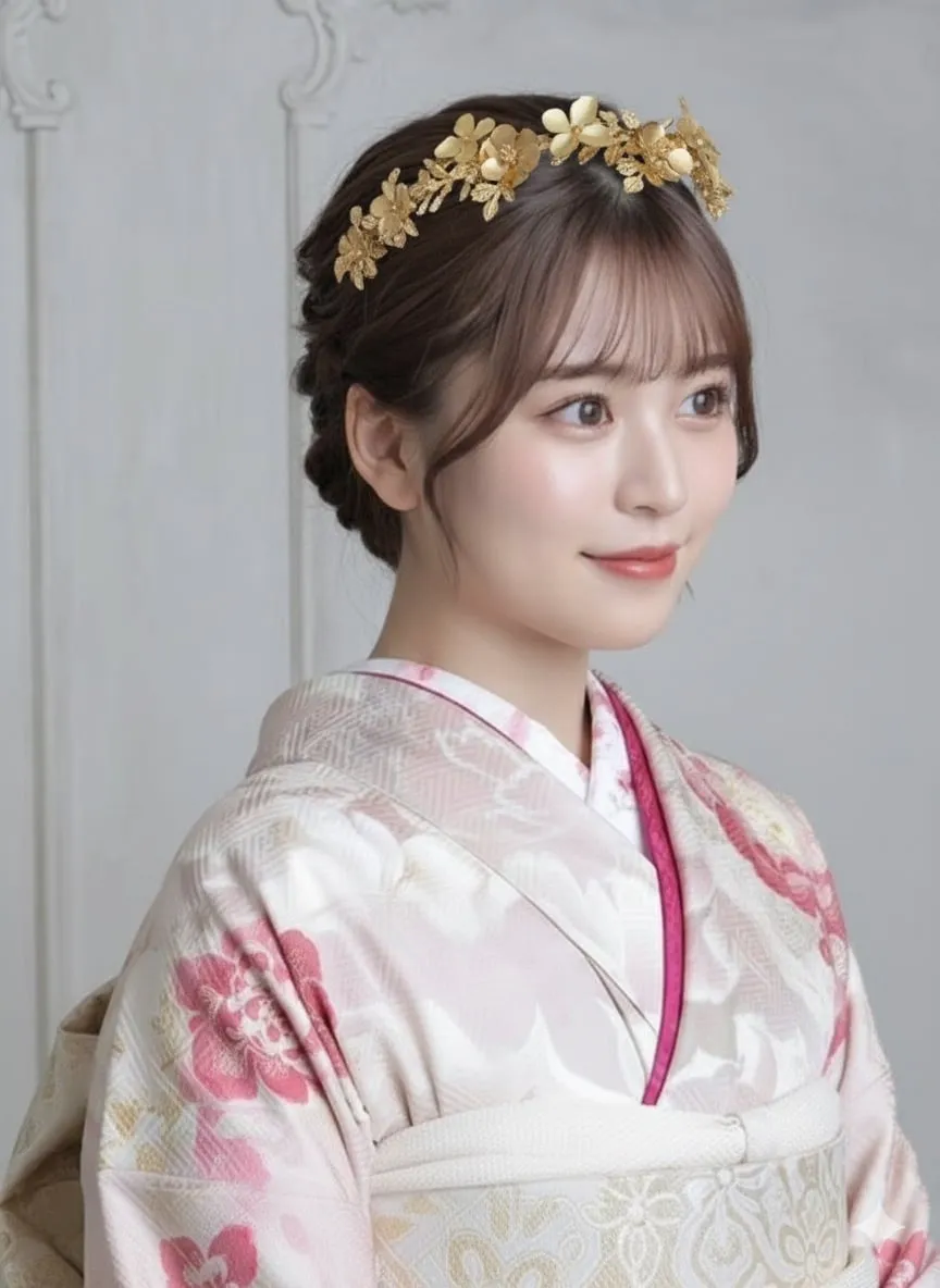Kanzashi Fleur Jaune - Épingle à Cheveux Vintage Japonaise Pour Kimono