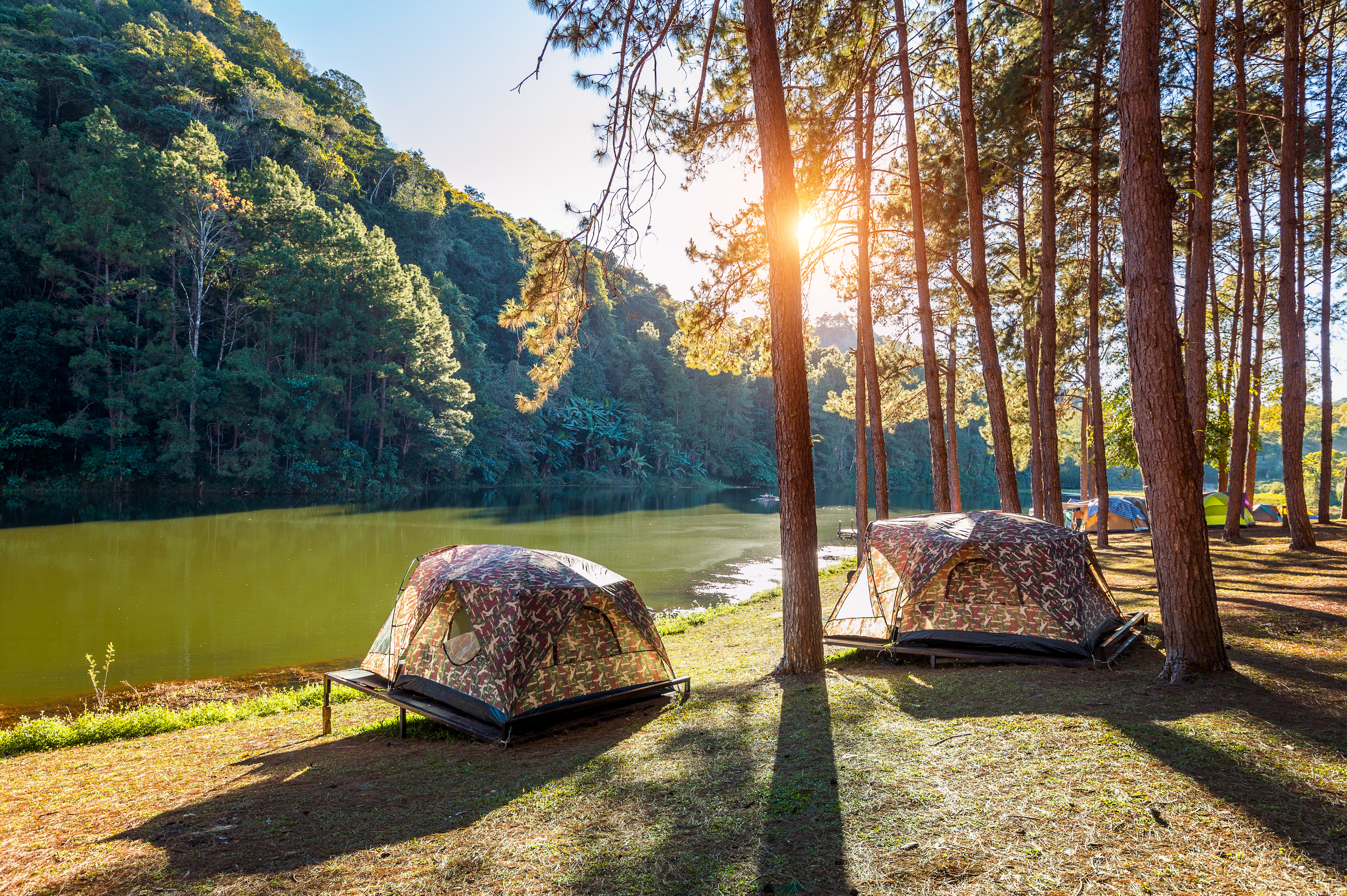 Summer camping in Japan.