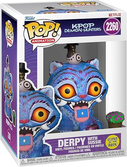 Figurine Funko POP officielle de Derpy et Sussie, personnages de KPOP Demon Hunters